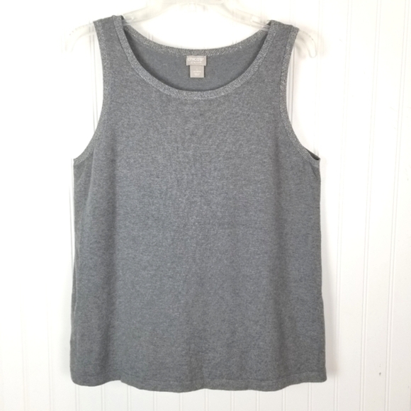 Chicos Zenergy Cotton Cashmere Sleeveless Sweater Shell Tank Top Gray Medium 1 - Picture 8 of 8
